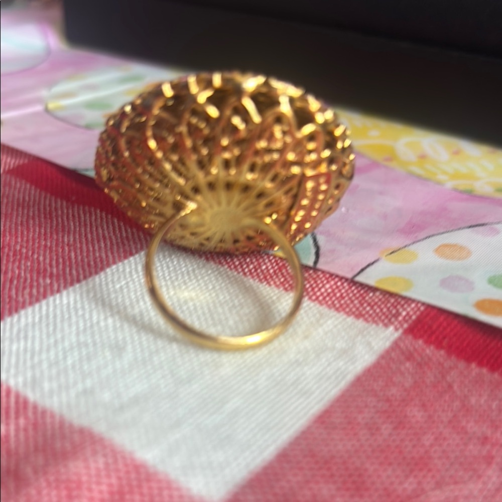 Multicolor Beaded Statement Ring - image 2